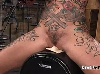 Huge Tits Alt Babe Rides Sybian Machine with Wild Intensity