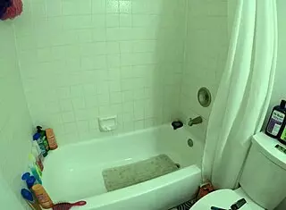 Angel and her lover bathing in the shower