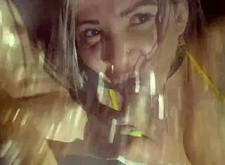 Latina Gags On Bodybuilder's Cock In Carnival Car