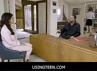 Latina teen feels intense pleasure during law firm interview fuck