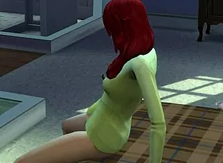 feeling so aroused, that redhead girl masturbates everywhere