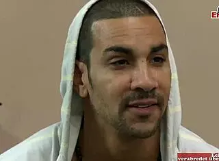 curvy ebony slut with big natural tits in interracial sex 😍