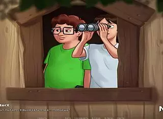 adorable blonde hangs out in the treehouse from summertime saga 😊