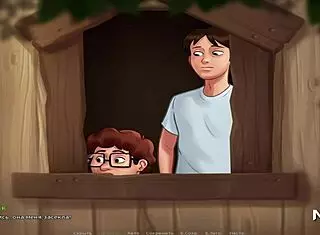 adorable blonde hangs out in the treehouse from summertime saga 😊