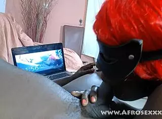 Hey, that ebony blowjob addict ms fufu is playfully sucking dick for over an hour in part four