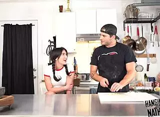 Jane Wilde Models In Kitchen During Casting Interview