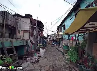 Exhibitionist wife shows milking skills to husband on veranda