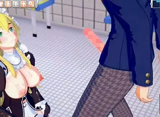 Feeling the passion in Re Zero Frederica's breast rubbing scene from the hentai game