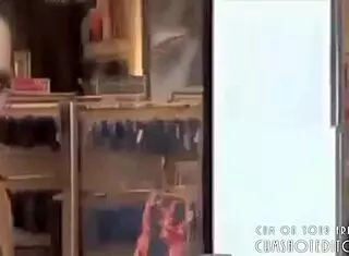 Wow! Amateur German blonde gets a facial in the mall's changing room!