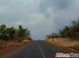 Horny Ebony Babe Sucks White Cock In The Car, Teasing With Her Ass