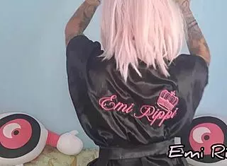 Goth Ladyboy With Monster Cock Shoots Big Load In Pov