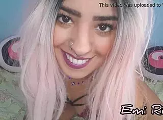 Goth Ladyboy With Monster Cock Shoots Big Load In Pov