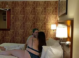 Kissing sexy BBW with big ass and tits