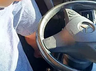 real public handjob with red nails in car, cum everywhere! 🚗💦