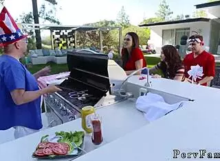 Chubby Big Tits Blonde MILF Gets Anal On Fourth Of July