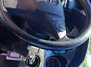 real public handjob with red nails in car, cum everywhere! 🚗💦