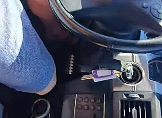 real public handjob with red nails in car, cum everywhere! 🚗💦