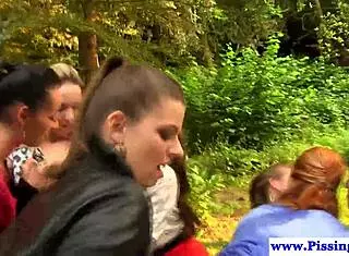 Do piss fetish sluts pee outdoors on each other?