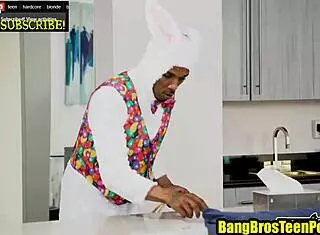 Cute blonde 19yo performs oral on big black cock in interracial scene