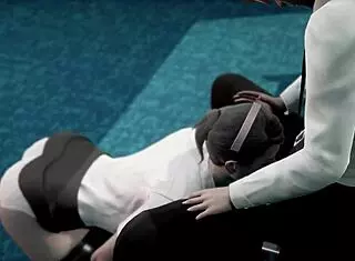 Two Guys Dominate Their Boss in 3D Hentai