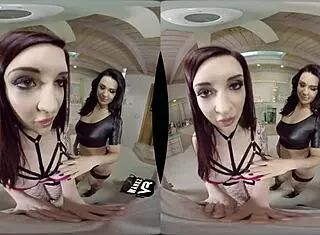 Intense threesome with redhead and curvy babe in lingerie