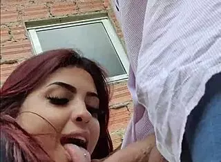 Redhead Backpacker Sucks and Fucks Hard in Public Outdoor Scene