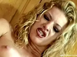 blonde housewife gets nasty playing with her toy, feeling every moment