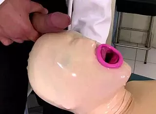 Latex Lucy explodes in wild cumshot compilation!