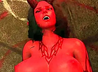 Another Successful Summoning In 3D Hentai Anime Featuring Natural Tits And Intense Monster Fucking