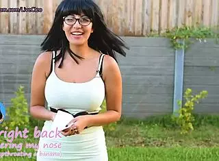 I'm this horny babe playing with my big tits and dildo oh god