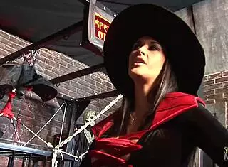 i found this horny brunette milf in the sex shop, ripping stockings for cowgirl group fucking and cumshot