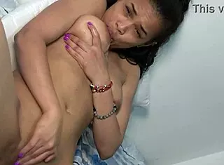 Stepsister Uses Vibrator Secretly When Alone in Bedroom