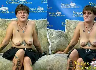 Tattooed vegas gal - does first casting - ass fucked hard- deep throat - solo masturbates - multi orgasms