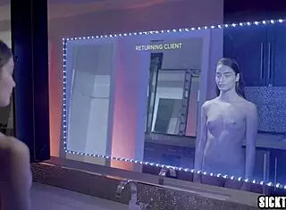 sexy robot teen 18+ gives her body and ass to the client in taboo anal