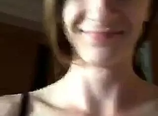 Blonde Girl Records Herself in Bathroom Webcam Solo Session