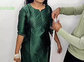 Indian wife komol bent over for tailor doggystyle hardcore pussy fucking with hairy ass