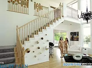 Lesbian Babe Feels Squirting Pleasure Riding Strapon