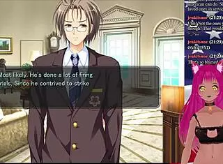 Vtuber lewdneko plays girlfriend president game with boss friend