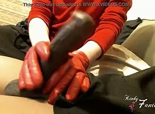 sexy wife giving handjob to hubby