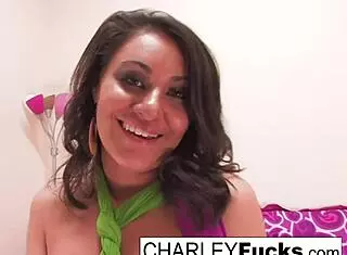 Busty charley masturbates her pussy solo