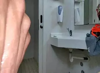 She leads me to beach bar toilet for assfucking and cumshot