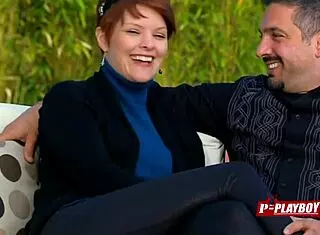 Swinger interracial sex in red room with strangers