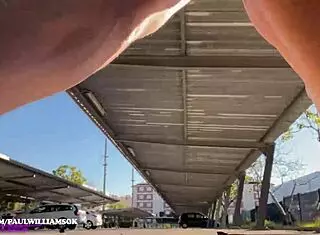 sexy exhibitionist man loves flashing in the parking lot