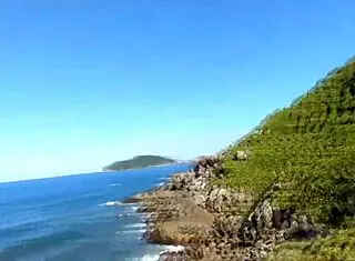 the white girl with big tits gets fucked on the rocks