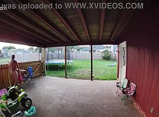 I watch my wife sucking and fucking on the back porch in broad daylight