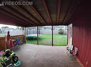 I watch my wife sucking and fucking on the back porch in broad daylight