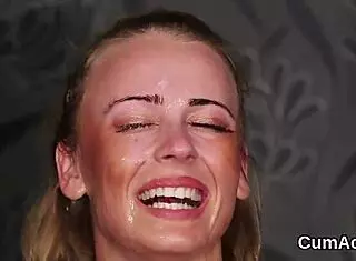 Spicy Beauty Undergoes Bizarre Bukkake Cumshot Facial And Devours All The Spunk