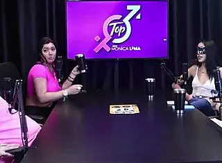 Teen in sheer lingerie gets irritated by cuckold comment