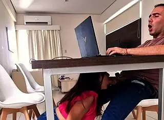 she sucks me in the office, feels great