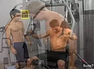 Hot Gays Suck Cocks and Fuck Asses in Gym Cumshot